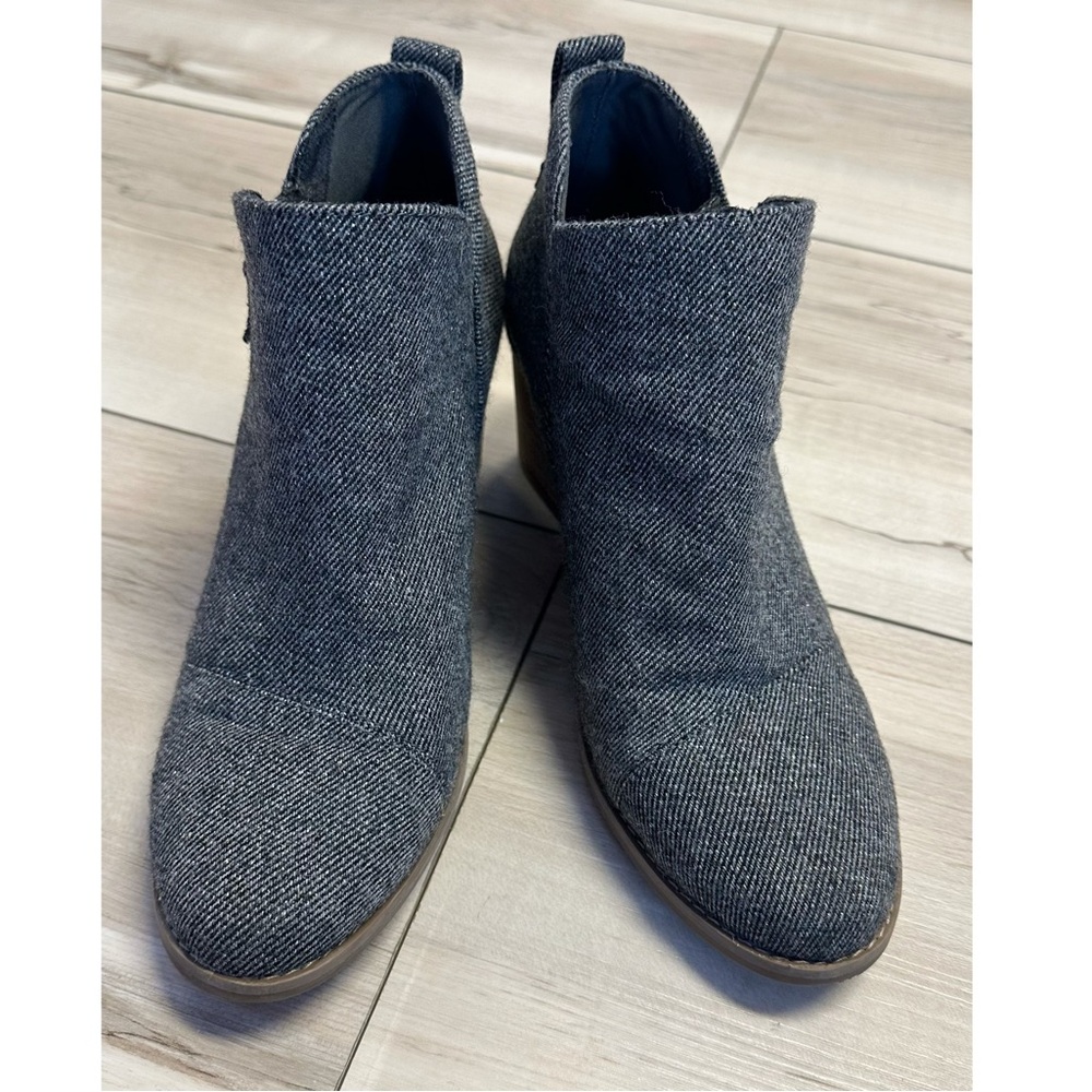 Toms Wear good Dark Grey Shimmer Twill Shoes Size 8